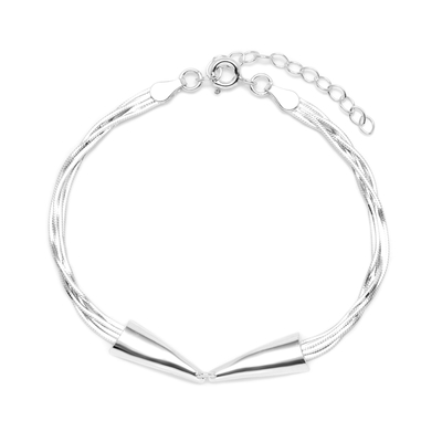 Bransoletka na poczwórnym łańcuszku z elementami