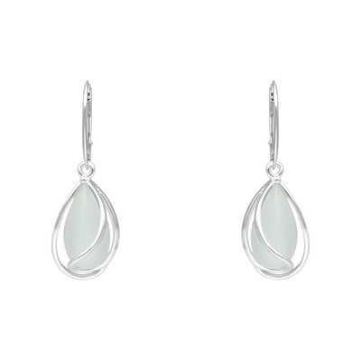 Kolczyki łezka z uleksytem białym