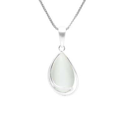 Wisiorek łezka z uleksytem białym